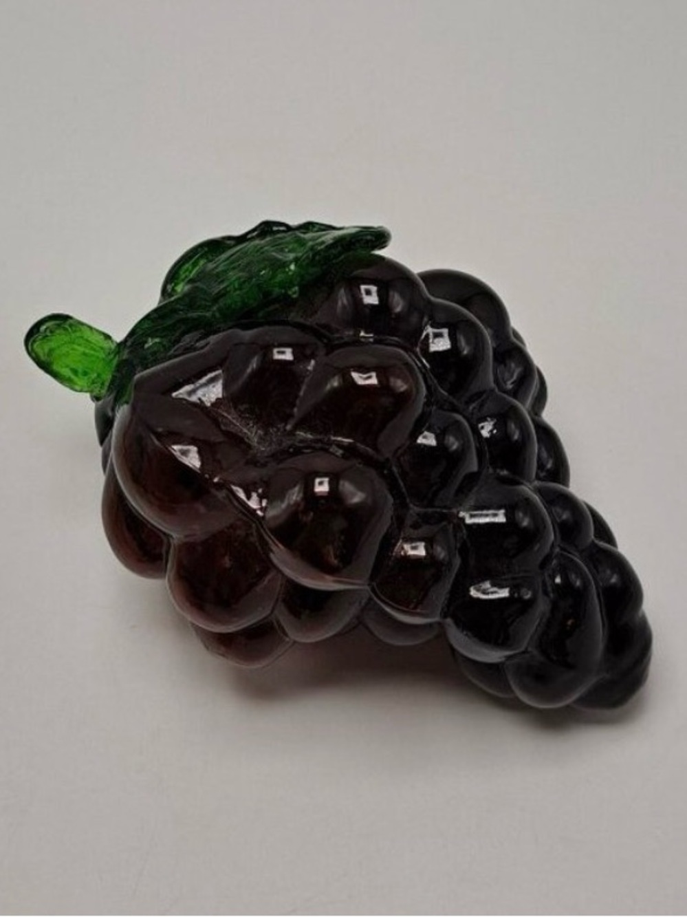 Vintage Blenko Blown in Mold Purple 6" Art Glass Grape Cluster